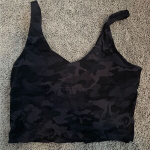 Black Camouflage Crop Top